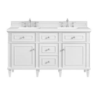 60 Inch Lorelai Freestanding Vanity in Bright White / White Zeus Top