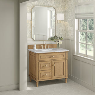 36 Inch Lorelai Freestanding Vanity in Light Natural Oak / Victorian Silver Top