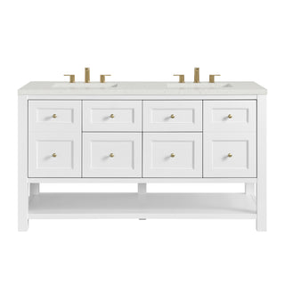 60 Inch Breckenridge Freestanding Vanity in Bright White / Lime Delight Top