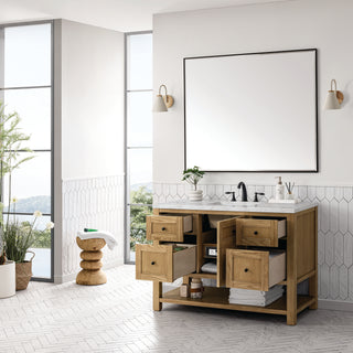 48 Inch Breckenridge Freestanding Vanity in Light Natural Oak / Victorian Silver Top