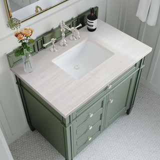 36 Inch Brittany Freestanding Vanity in Smokey Celadon / Arctic Fall Top