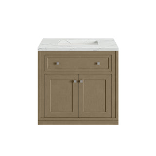 30 Inch Chicago Freestanding Vanity in Walnut Whisper / Ethereal Noctis Top