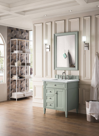 30 Inch Brittany Freestanding Vanity in Sage Green / Ethereal Noctis Top