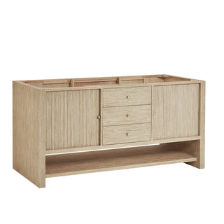 72 Inch Marigot Freestanding Vanity in Sunwashed Oak / Arctic Fall Top