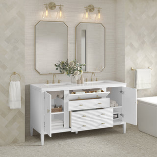 60 Inch Myrrin Freestanding Vanity in Bright White / White Zeus Top