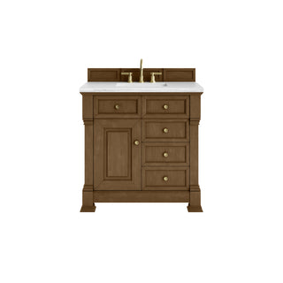 36 Inch Brookfield Freestanding Vanity in Honey Oak / Arctic Fall Top