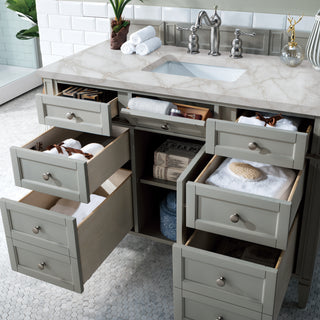 48 Inch Brittany Freestanding Vanity in Urban Gray / Victorian Silver Top