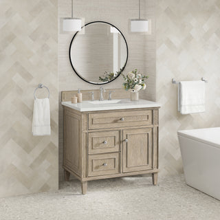 36 Inch Lorelai Freestanding Vanity in Whitewashed Oak / Lime Delight Top