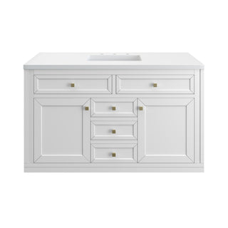 48 Inch Chicago Freestanding Vanity in Glossy White / White Zeus Top