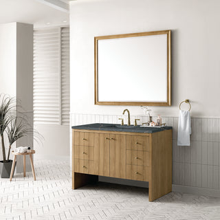 48 Inch Hudson Freestanding Vanity in Light Natural Oak / Parisien Bleu Top
