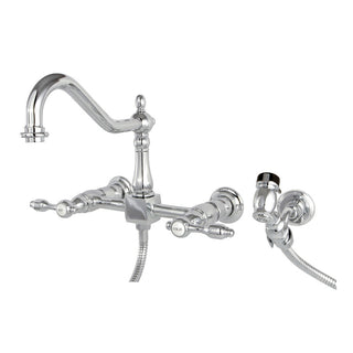 Tudor Wall Mount Kitchen Faucet in Polished Chrome