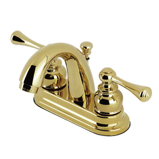 Vintage 4 Inch Centerset Bathroom Faucet in Polished Brass
