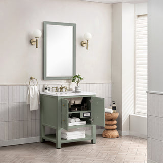 30 Inch Breckenridge Freestanding Vanity in Smokey Celadon / White Zeus Top