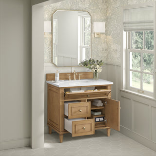 36 Inch Lorelai Freestanding Vanity in Light Natural Oak / White Zeus Top