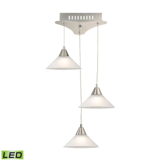 Cono 12'' Wide 3-Light Mini Pendant - Satin Nickel