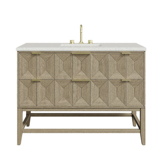 48 Inch Emmeline Freestanding Vanity in Pebble Oak / Lime Delight Top
