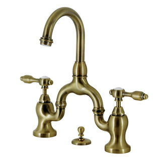 Tudor Bridge Bathroom Faucet in Antique Brass