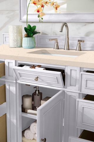 60 Inch Bristol Freestanding Vanity in Bright White / Eternal Marfil Top