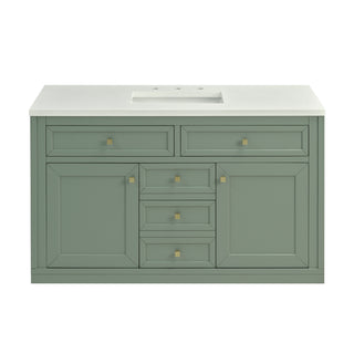 48 Inch Chicago Freestanding Vanity in Smokey Celadon / White Zeus Top