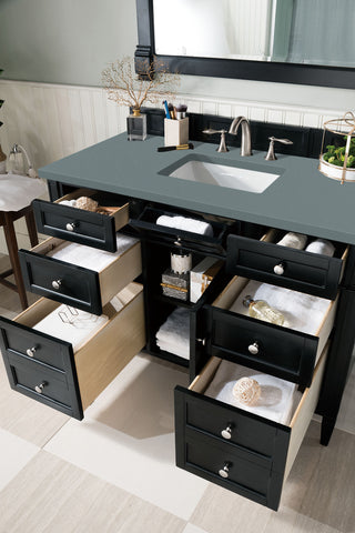 48 Inch Brittany Freestanding Vanity in Black Onyx / Cala Blue Top
