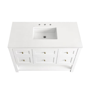48 Inch Breckenridge Freestanding Vanity in Bright White / White Zeus Top