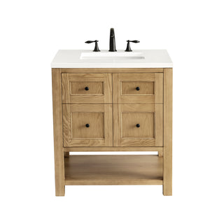30 Inch Breckenridge Freestanding Vanity in Light Natural Oak / White Zeus Top