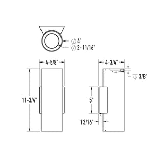 4in Round Wall Sconce, 120v, Triac - Black