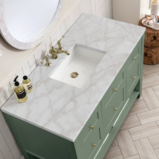 48 Inch Breckenridge Freestanding Vanity in Smokey Celadon / Victorian Silver Top