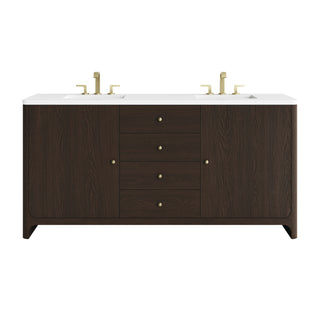 72 Inch Gracyn Freestanding Vanity in Sable / White Zeus Top