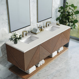 72 Inch Marcello Floating Vanity in Chestnut / Lime Delight Top