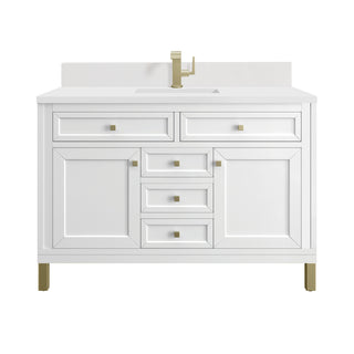 48 Inch Chicago Freestanding Vanity in Glossy White / White Zeus Top