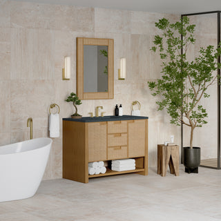 48 Inch Solene Freestanding Vanity in Seaside Oak / Charcoal Soapstone Top