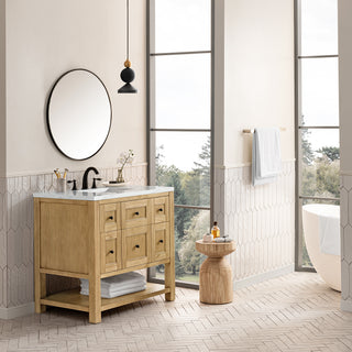 36 Inch Breckenridge Freestanding Vanity in Light Natural Oak / Ethereal Noctis Top