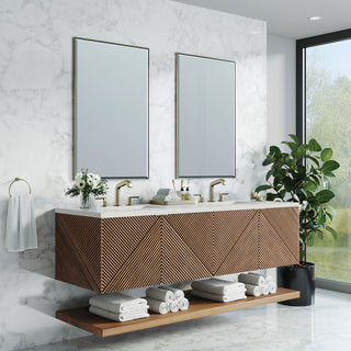 72 Inch Marcello Floating Vanity in Chestnut / Lime Delight Top