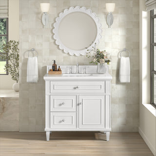 36 Inch Lorelai Freestanding Vanity in Bright White / White Zeus Top
