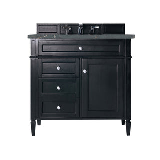 36 Inch Brittany Freestanding Vanity in Black Onyx / Parisien Bleu Top