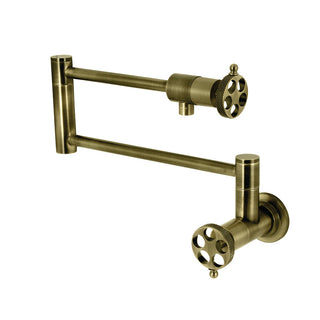 Webb Pot Filler Faucet in Antique Brass