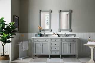 72 Inch Brittany Freestanding Vanity in Urban Gray / Ethereal Noctis Top