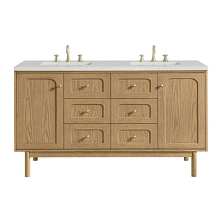 60 Inch Laurent Dual Mount Vanity in Light Natural Oak / Lime Delight Top