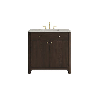 36 Inch Gracyn Freestanding Vanity in Sable / Victorian Silver Top