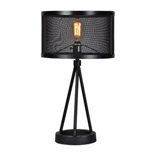 Large Steel Table Lamp in Black Finish