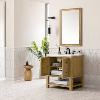 30 Inch Breckenridge Freestanding Vanity in Light Natural Oak / White Zeus Top