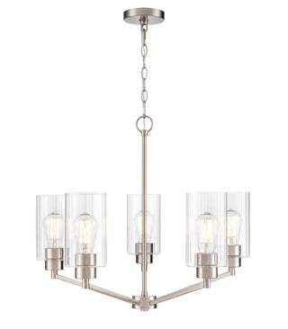 Beverlly 26" Wide 5-Light Chandelier - Brushed Nickel