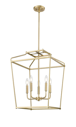 Nellita 18" Wide 5-Light Pendant - Vintage Brass