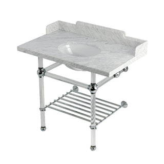 Pemberton 36 Inch Console Sink in Carrara Marble