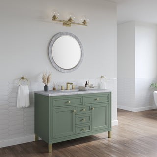 48 Inch Chicago Freestanding Vanity in Smokey Celadon / Carrara White Top