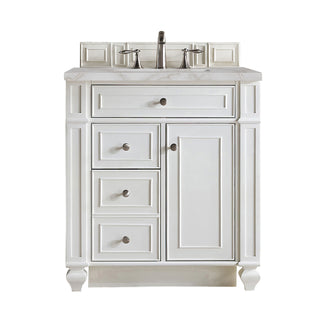 30 Inch Bristol Freestanding Vanity in Bright White / Victorian Silver Top