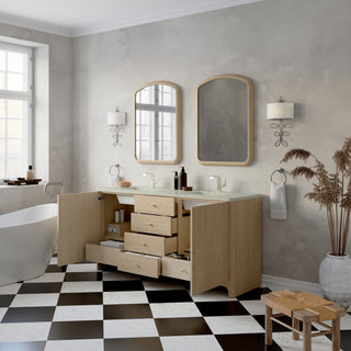 72 Inch Gracyn Freestanding Vanity in Coastal Driftwood / Victorian Silver Top