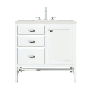 36 Inch Addison Freestanding Vanity in Glossy White / Lime Delight Top