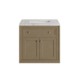 30 Inch Chicago Freestanding Vanity in Walnut Whisper / Eternal Jasmine Pearl Top